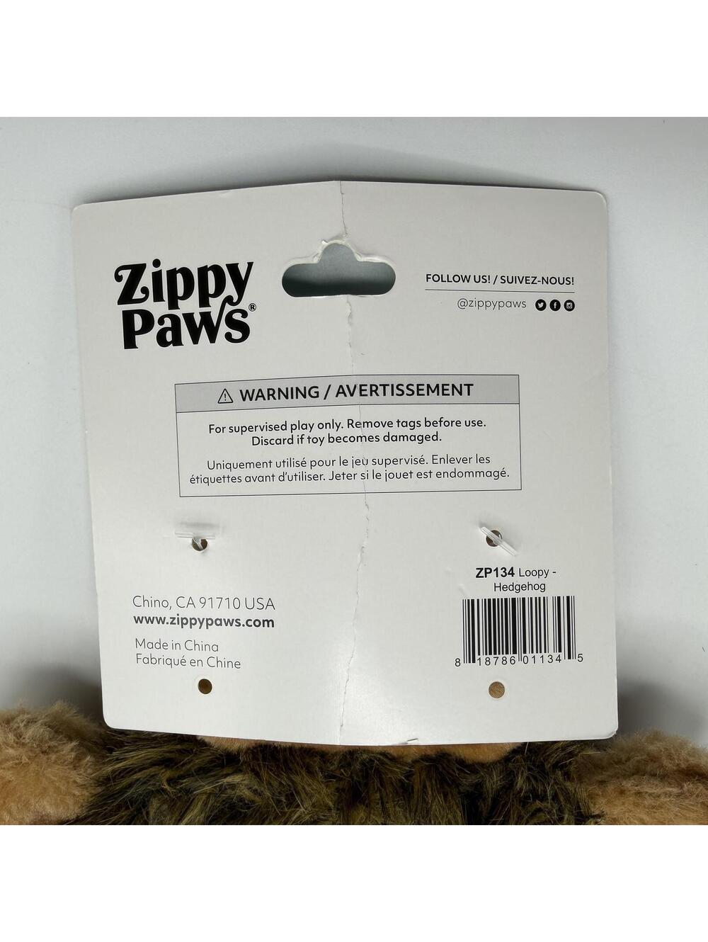 ZippyPaws Loopy Squeaker Plush Squeak Toys Dog Toy Hedgehog ZP134 Zippy Paws - Picture 5 of 5